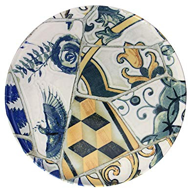 Set da 6 Pezzi Sottopiatto Porcellana Decorata Coupe della Linea Seaside Maiolica Misura 31 cm