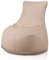 Bepouf - Poltrona a Sacco con Schienale Alto in Ecopelle con Imbottitura in Palline di Polistirolo, Poltrona a Sacco adatta per Camera e Salotto - Dimensione Grande 85x80, Colore Beige