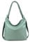ITALYSHOP24.COM OBC Damen Tasche Rucksack 2 in 1 Umhängetasche Schultertasche Umhängetasche Daypack Leder Rucksacktasche Shopper Backpack Freizeitrucksack (Mint (echtes Leder))