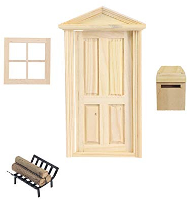 Super Idee Wichteltür Weihnachten Set Miniatur Wichtel Set Wichtel Tür Nissedor zum Basteln und Gestalten Elfentür Feentür mit Zubehör Fenster Briefkasten Brennholz Verzierungen für Weihnachten