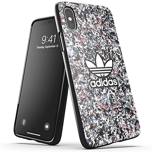 adidas Hülle Entwickelt für iPhone X, iPhone XS Hülle, Fallgeprüfte Hüllen, stoßfeste erhöhte Kanten, Original Belista Blumen Snap Case Schutzhülle, Zwart/Trübe Rosen/Trübe Blauw