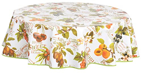 Home Direct Runde Wachstuch-Tischdecke, PVC, abwischbar, 155 cm