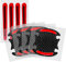 kwmobile 8X Universal Auto Türgriff Lackschutzfolie - Folie - Schutzfolie Griffmulden und Griff Schwarz Rot 9,1 x 8,3 + 13 x 1,7 cm
