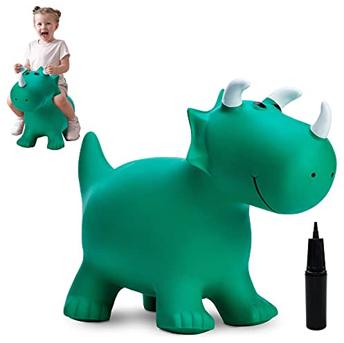 U&C Planet Dinosuar Animal Hopper for Toddler Bouncy Hopper for Kids, Bouncy Horse Hopping Toy, Ride on Dino Hop, Christmas Birthday Gift for 2 3 4 5Years Old Hop Along Yard Indoor Outdoor