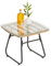 IDIMEX Beistelltisch Costa mit Ablage aus Glas, Kleiner Gartentisch in Rattanoptik, Praktischer Balkontisch mit Metallgestell