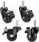YHBZ 4 Stück Trolley-Lenkrollen,Schwerlast-MöbelRäder,Mit Feststellbremse,M6/M8/M10 Schraubenstange-Schwarzes Fußrad,M10-4brakes