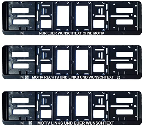 Wunschtext Bild 2 x Nummernschild Halter Kennzeichenhalter KFZ Personalisieren