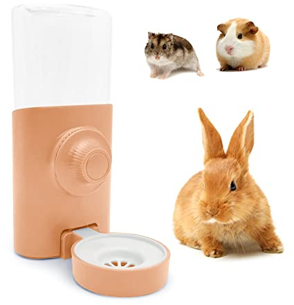 Distributeur Eau Lapin, 600ML Suspendue Abreuvoir Lapin Automatique Biberon Cochon d'Inde Anti-Goutte Biberon Hamster pour Chinchilla Cochon d'Inde Hérisson Furet (Rose)