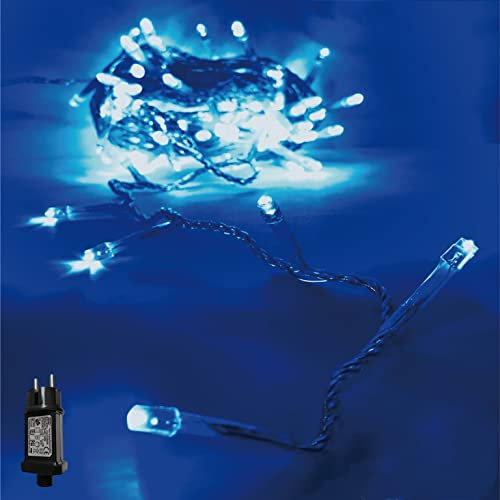 PLUS HOME Guirnalda Luces Led de Navidad Luces de Árbol de Navidad Uso Interior/Exterior IP44 Impermeable 300 LED 15M Cable Blanco Luz Azul [Clase de eficiencia energética A+++]
