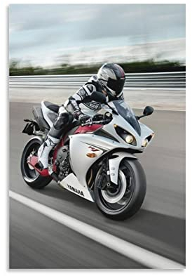 Sportfahrräder, Motorrad-Poster, Yamaha Yzf R1, dekoratives Gemälde, Leinwand, Wandposter und Kunstbild, modernes Familien-Schlafzimmer, Dekoration, Poster, 30 x 45 cm