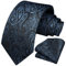 HISDERN Krawatte Paisley Herren Klassische Krawatten und Einstecktuch Krawatte Marineblau