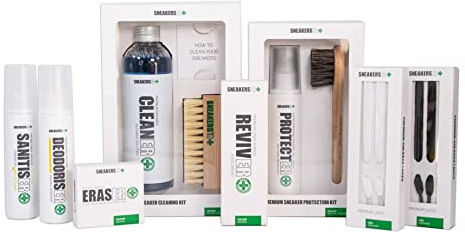 SNEAKERS ER Kit d'entretien pour baskets B – Kit de nettoyage, kit de protection, désodorisant, gomme, lacets, désinfectant, brosse en daim, incolore, Taille unique