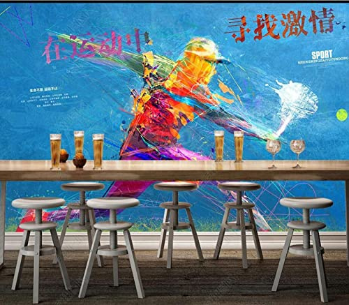 Papel De Pared De Foto Personalizado 3D Fotomural Fondo Gimnasio Deporte Tenis-250Cmx175Cm