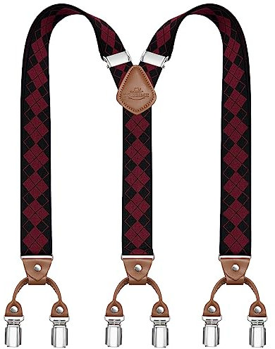 Dresime Hosenträger für Herren mit 6 Starken Metallclips, Y-Rücken Verstellbare Heavy Duty Elastische Hosenträger für Hosen