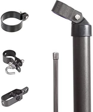 Alberts 634377 Zaunanschluss-Set Wellengittertor an Maschendrahtzaun | Set,2s | zinkphosphatiert anthrazit-metallic | zum Einbetonieren | Torpfosten-Ø: 60 mm | Zaunhöhe: 1250 mm