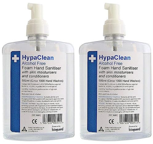 Safety First Aid Group HypaClean Alcohol Free Foam Hand Sanitiser (500 ml) (Pack of 2)
