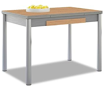 ASTIMESA - Mesa de Cocina Extensible - Estructura Aluminio Tapa Laminado - Color Amazona - Ideal para Espacios Pequeños - Medidas: 90 x 50 cm - Extensible: 140 x 50 cm