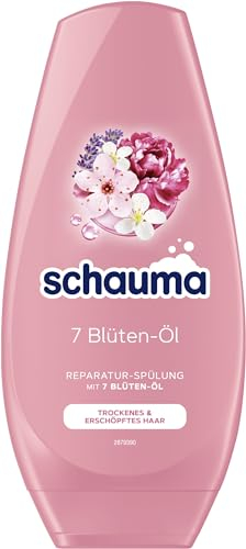 Schauma Schwarzkopf Reparatur-Spülung 7 Blüten-Öl (1x 250 ml), Haarspülung für trockenes und erschöpftes Haar, Pflegespülung verleiht strahlenden Glanz ohne zu beschweren