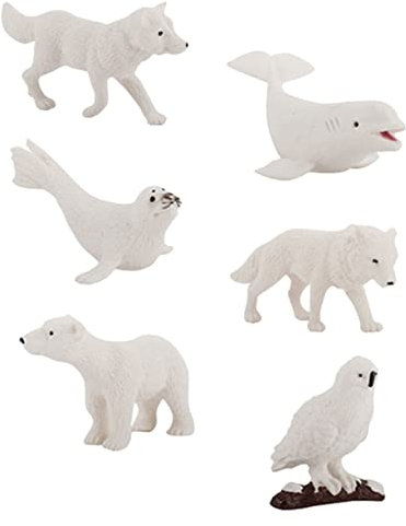 VINTORKY 6stücke Schöne Weiße Winter Tier Dekoration Garten Miniatur Micro Landschaft Schmuck Tier Modell Handwerk