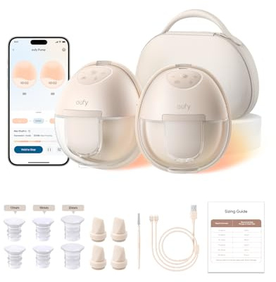 eufy Security Breast Pump Series S1 Pro, Electric Hands-FreeBreast Pump with Heating Technology,Portable Charging Case