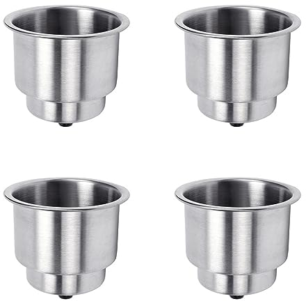 ZLDFGL Xuanqingyi Store 4 pièces Porte-Bouteille de Boisson encastré en Acier Inoxydable avec Drain Marin Compatible avec Bateau Compatible avec Camping-Car Voiture Camion à Deux étages