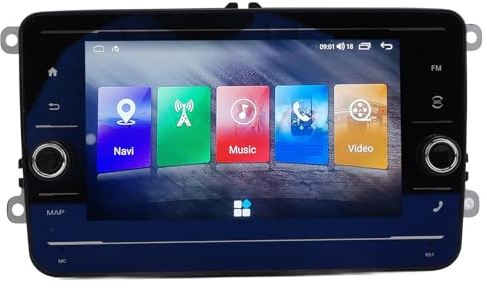 Autoradio, 7 Zoll 2K HD Touchscreen Bluetooth GPS Navigation Ersatz für Caddy 07 2004-2015, für EOS 05 2006, für 3C B6 2005, für B7 2010, Unterstützung für WiFi-Rückfahrkamera