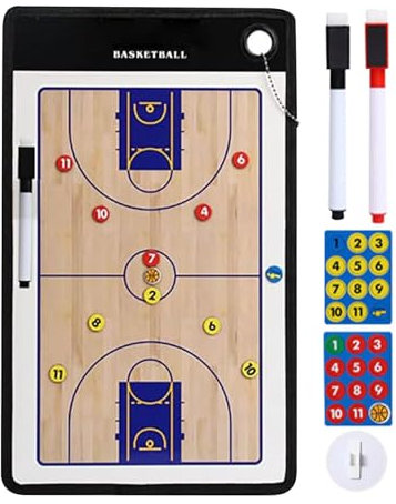 Basketballbrett, magnetisches Linup-Board, Basketball-Planungstafel, doppelseitiges Brett, Vollplatz-Markiertafel, magnetisch, halber Platz, trocken abwischbare Tafel für Basketball