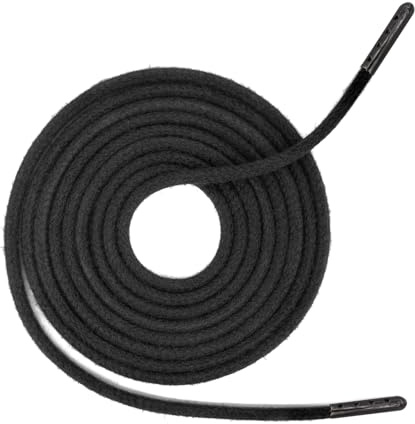 UamGlsob 5/32(4mm) Kevlar Boot Laces with Metal Tips, Unbreakable Heavy Duty Aramid Fibers Shoelaces Replacement For Steel Toe Shoes Firefighting Logging Welder Boots (Black Upgraded, 45/115cm)
