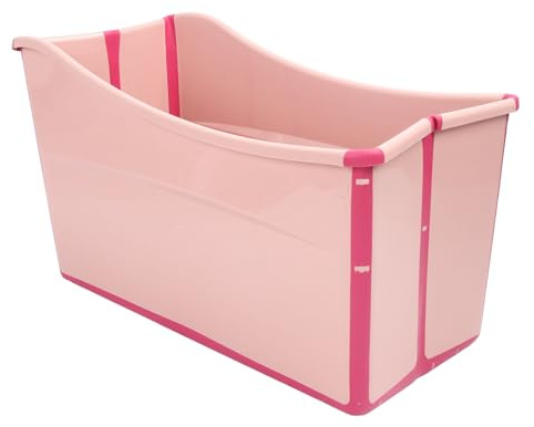 Große Badewanne, Zusammenklappbare, Faltbare Badewanne, Leicht, für Zuhause für Zwillinge (PINK)