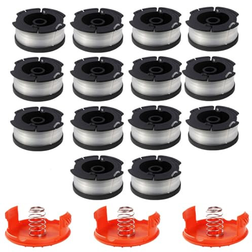 Yweller Lot de 20 bobines de rechange A6481 A6485 - Diamètre : 1,65 mm - Longueur : 10 m - Pour coupe-bordure sans fil Black + Decker STC1840EPC, STC1820, ST5530, GLC3000 avec cache de bobine RC-100-P