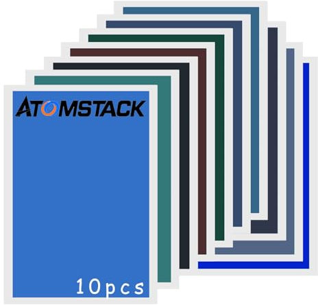 ATOMSTACK Lot de 10 Feuilles de Papier de Marquage et Gravure Laser, 27 x 39 cm, pour Fibre de Verre et Métal