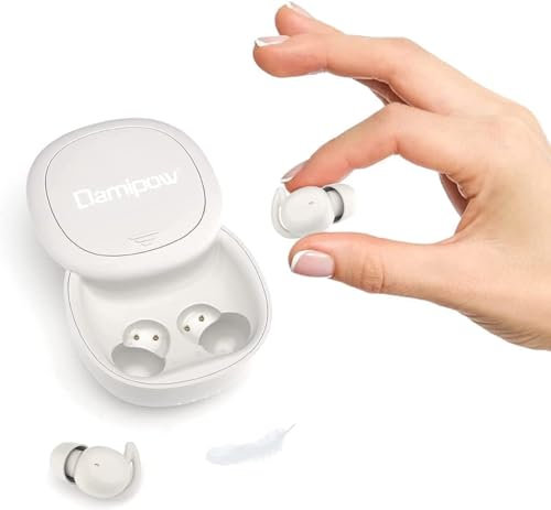 Damipow L39 Sleep Earbuds, Wireless Bluetooth Headphone for Sleeping, Noise Blocking, Ultra Small and Skin-Soft Silicone in-Ear Earbuds Designed for Side Sleepers, Snoring, Travel (beige)