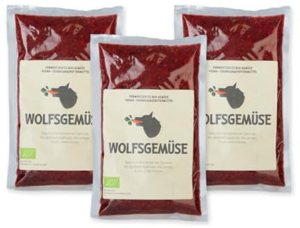 Wolfsgemüse - frisches, fermentiertes Bio-Gemüse für Hunde - getreidefrei und ohne künstliche Zusätze - 100% natürlich - ausgewogene Rohfütterung - Barf - Ergänzungsfuttermittel (3 Packungen)