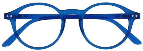 OPULIZE REY Lesebrille - Runder Retro-Rahmen - Mattblau - Herren Damen - Federscharniere - R56-3 - +1.50