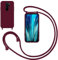 GoodcAcy Handykette Handyhülle für Xiaomi Redmi Note 8 Pro,Smartphone Necklace Hülle mit Band Schutzhülle mit Kette zum umhängen Halskette Flüssig Silikon Case für Xiaomi Redmi Note 8 Pro,Rot