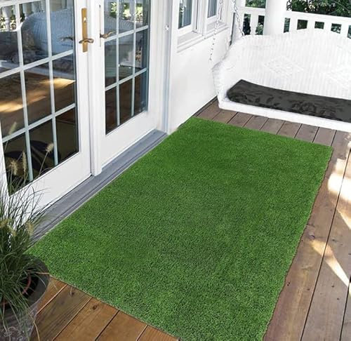 Tapis de gazon artificiel de qualité supérieure de 2 cm d'épaisseur - Tapis de gazon naturel réaliste de 2,5 m de large - Tapis de porte idéal pour jardin, pelouse, paysage, durable et facile à