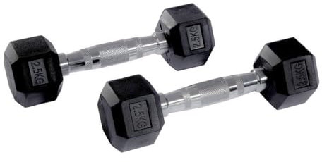 Equipped Gym - Weights Hex Dummbells Pairs. 2.5kg Cast Iron Gym Weights. Gym Equipment For Home And Commercial Use For Both Men And Women.Anti-Rolling Dumbbells for Weight Training