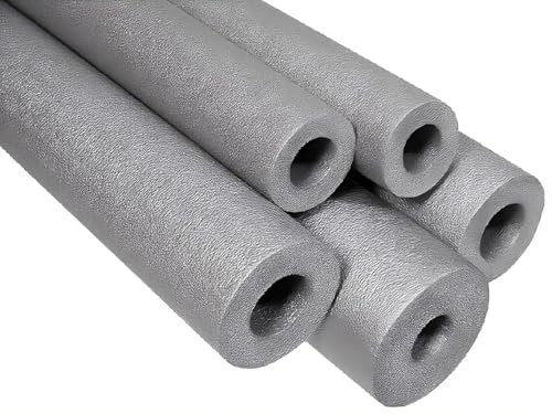 2m Rohrisolierung Ø 42mm Stärke 20mm PE Isolierung Schaumstoff 2 x 1 Meter Grau Isolierschlauch für Heizung und Sanitär | für Heizungsrohr Kupferrohr