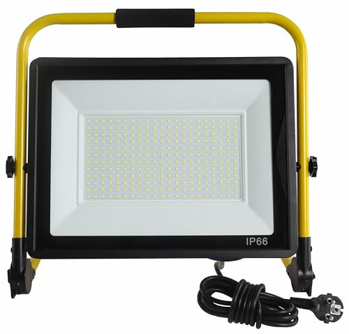 Psatfito G Projecteur de Chantier Led 50w, Lampe de Chantier 5400 Lm, Lampe Chantier 6000k Lumière Blanche, Ip66 Étanche, Prise Ue Lampes de Chantier Avec Fil de 3,5mpour Atelier, Garage, Jardin