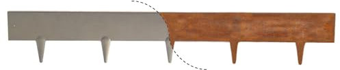WUEFFE Bordura Corten con picchetti integrati - 2 altezze - Moduli da ml. 1 - Bordo acciaio Corten per giardino (h. 9 cm., 10)