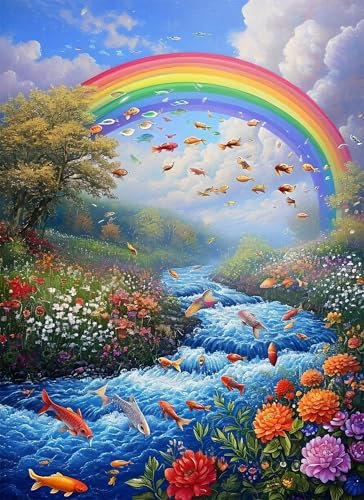 Rainbow Jigsaw Puzzles for Adults 4000 Piece Jigsaw Puzzles for Adults 4000 Pieces Jigsaws Puzzle Flower Educational Games, Stress Relief Fun Smart Games, Gifts for Friends Family, Home Decor g-514