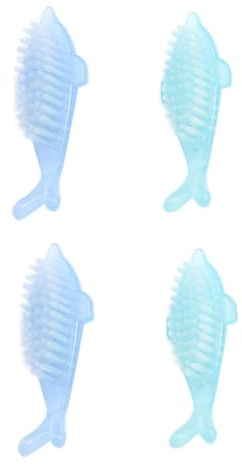 CTIRCHIU 4pcs Manicure Nail Brushes for Cleaning Nail Surface Powder Multipurpose Animal-shaped for Pedicure Tools Random Color