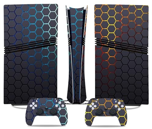Antigraffio Per PS5 Pro Skin Disc Edition & Per PS5 Pro Skin Digital Edition Console Controller Vinyl Cover Skins Wraps Scratch Resistant Compatible 87071 Senza Schiuma(Digital Edition)