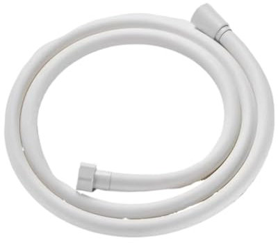 TAYKDRCAX Manguera de Ducha de Alta presión, Lisa, Plateada y Negra, for baño, Cabezal de Mano, Flexible, antienrollamiento, GI/2 Universal(White,400cm)
