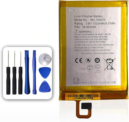 PRAENDA 3.8V 5.01Wh 1320mAh MC-305070 58-000056 Replacement of Battery for E-Book,E-Reader (with 8 Pieces of Repair Tool)