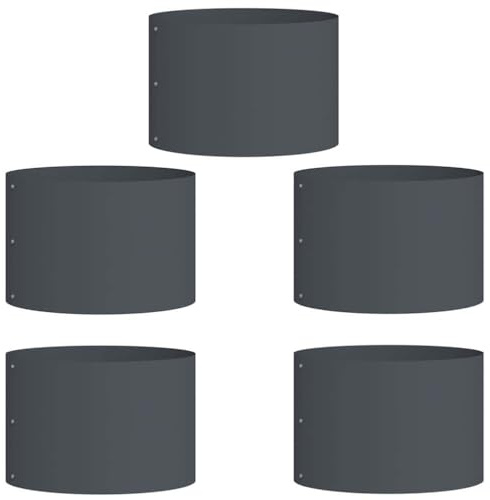 vidaXL Juego de macetas de Metal Antracita Moderno de | Diámetro de 30 cm, Material Durable, diseño Minimalista, fácil de Mantener, para Uso Interior y Exterior. Maceteros Redondos para Decorar tu j