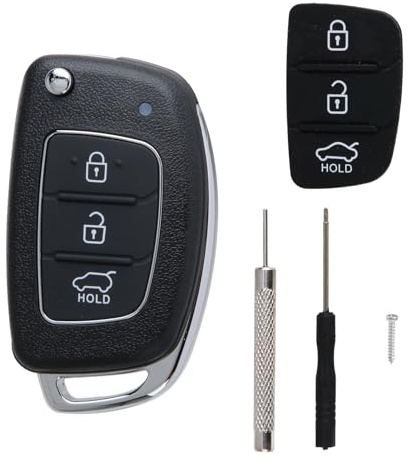 Autoschlüssel Gehäuse Fernbedienung für Hyundai i10 i20 i30 i40 ix20 ix30 | Schlüsselgehäuse für ix30 ix35 ix45 ix55, Tucson Santa Fe Elantra Accent 3 Tasten Schlüssel Fernbedienung Ersatz Schlüssel