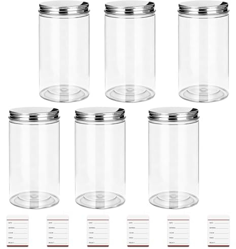 6PCS Paint Storage Containers with Lids, 0.12 Gallon/460ml Leakproof Paint Kettle Clear Plastic Paints Pots Bucket for DIY Projects