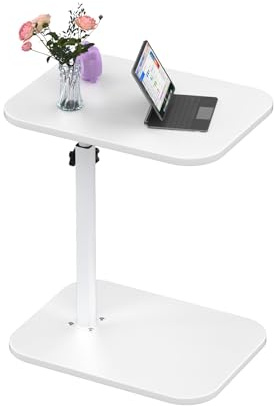 Supfine Sofa-Endstück, Beistelltisch, höhenverstellbar, C-Form, 360° drehbar, 40 x 30 cm, für Sofa, Bett, Büro (weiß)