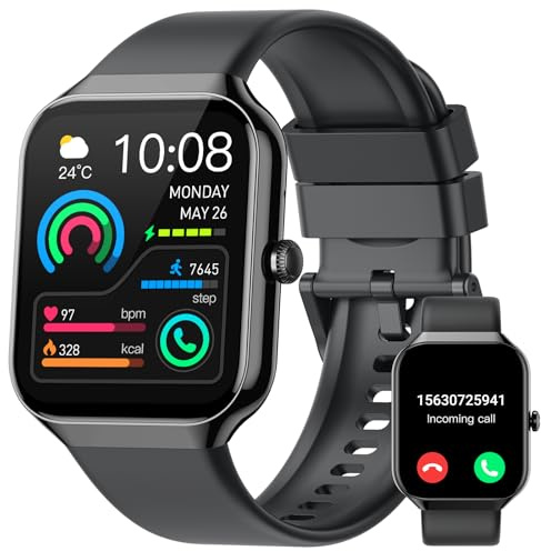 Jugeman 2026 Smartwatch Uomo Donna,1,91 Orologio Smartwatch Uomo con Chiamata Bluetooth,Contapassi Monitoraggio Sonno SpO2 Frequenza Cardiaca Android iOS | Tracker Attività, Chiamate Integrate, Uso Quotidiano, Design Compatto, Per Uomo